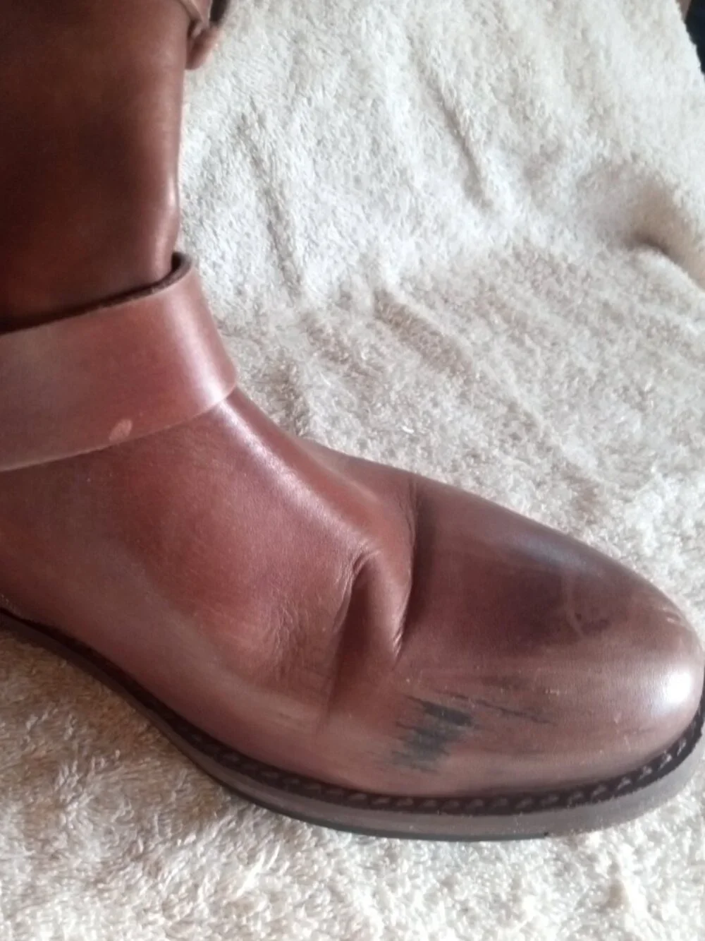 VINTAGE FOUNDRY Sherry Burnished Brown Leather Ankle Boots 6 1/2 6.5 M Shoes